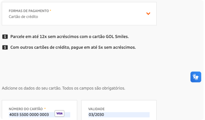Formas de pagamento