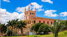 Vista do Palacio de López em Assunção, Paraguai.