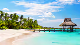 Vista da Praia em Punta Cana, República Dominicana.