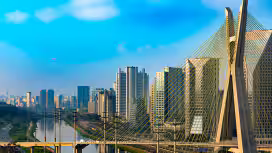 Vista da Ponte Octávio Frias de Oliveira em São Paulo.